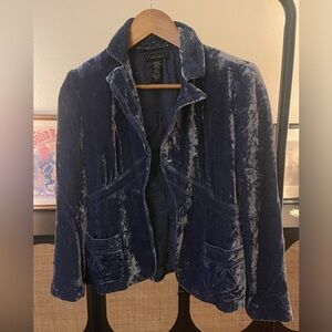 Laundry Blue Crushed Velevet Blazer